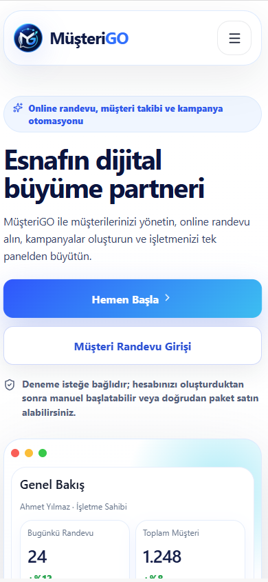 MüşteriGO mobile screenshot